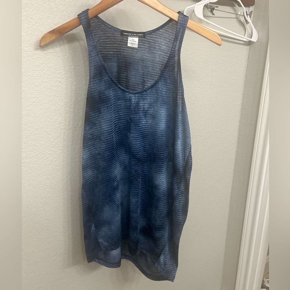Happening in the Present Blue Tie-Dye Tank Top
